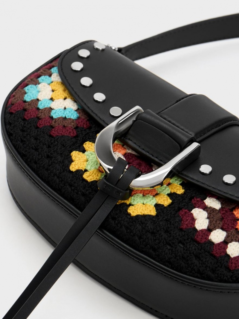 τσάντεσ ώμου Charles And Keith Gabine Floral Crochet δερματινα Πολύχρωμο | 15603-GTYN