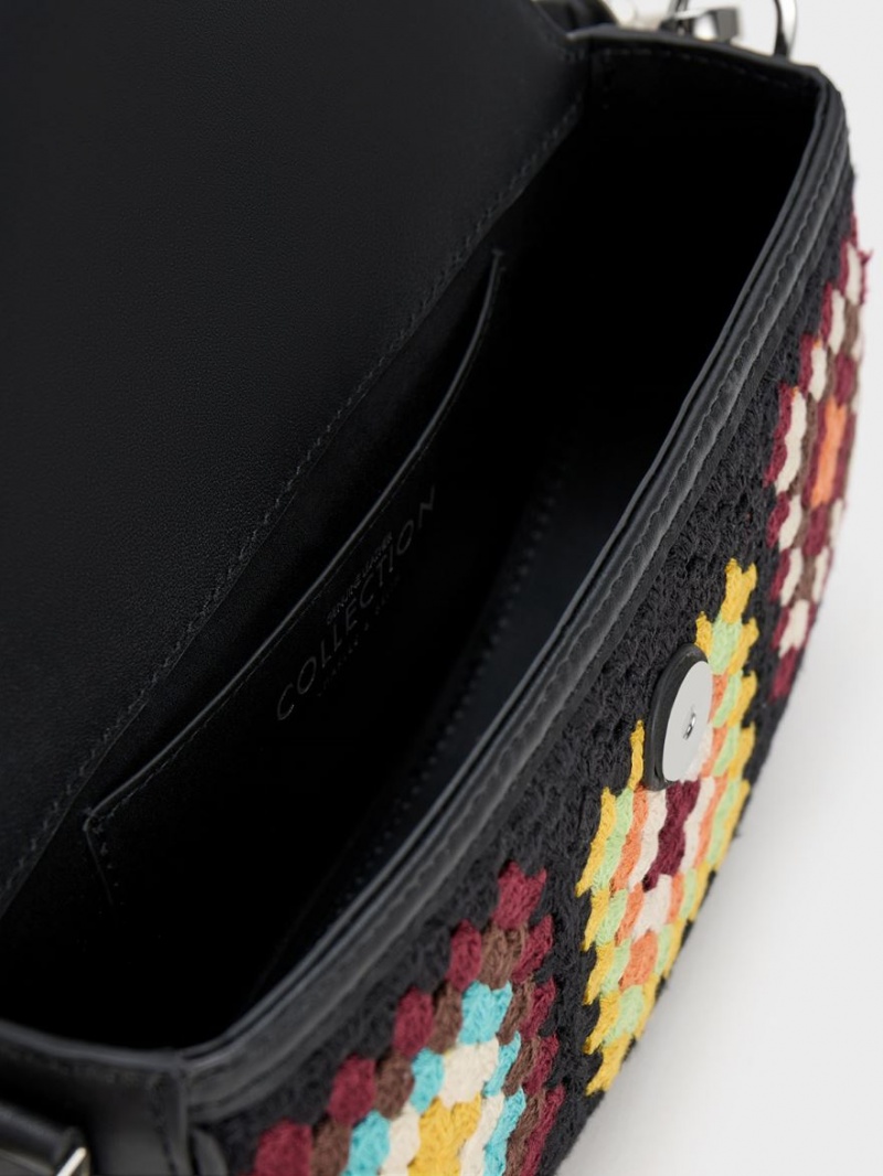 τσάντεσ ώμου Charles And Keith Gabine Floral Crochet δερματινα Πολύχρωμο | 15603-GTYN