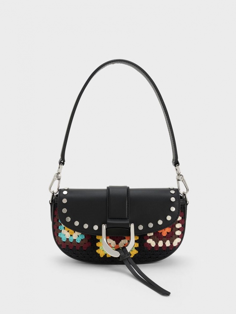 τσάντεσ ώμου Charles And Keith Gabine Floral Crochet δερματινα Πολύχρωμο | 15603-GTYN