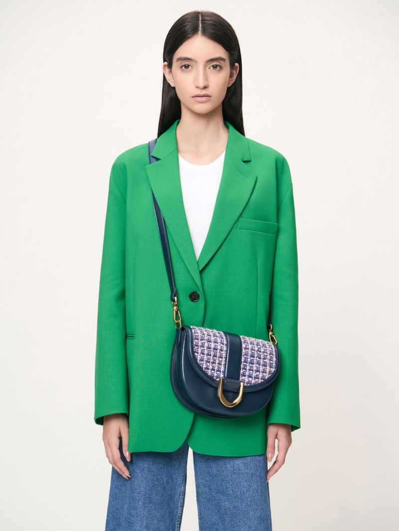 Τσάντες Σέλας Charles And Keith Gabine Tweed σκουρο μπλε | 64895-RDNS