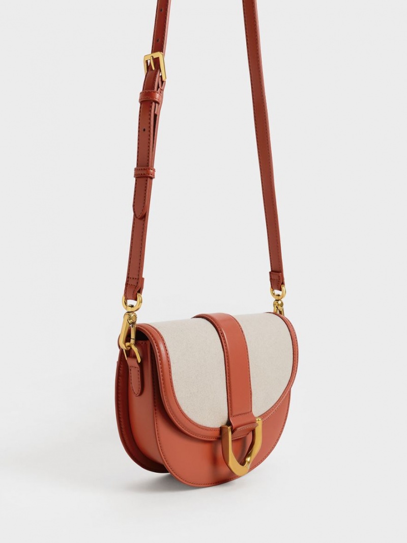 Τσάντες Σέλας Charles And Keith Gabine Two-Tone​ καφε | 69430-VDCG