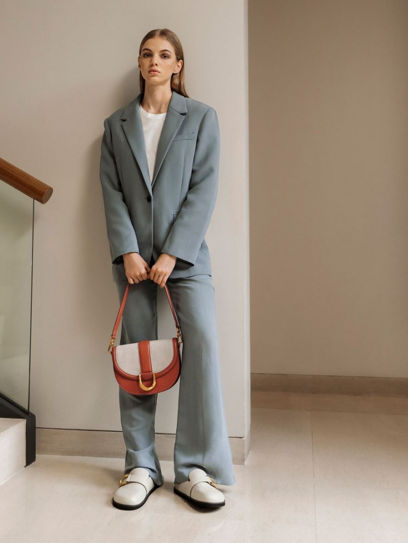 Τσάντες Σέλας Charles And Keith Gabine Two-Tone​ καφε | 69430-VDCG