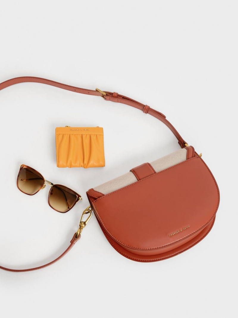 Τσάντες Σέλας Charles And Keith Gabine Two-Tone​ καφε | 69430-VDCG