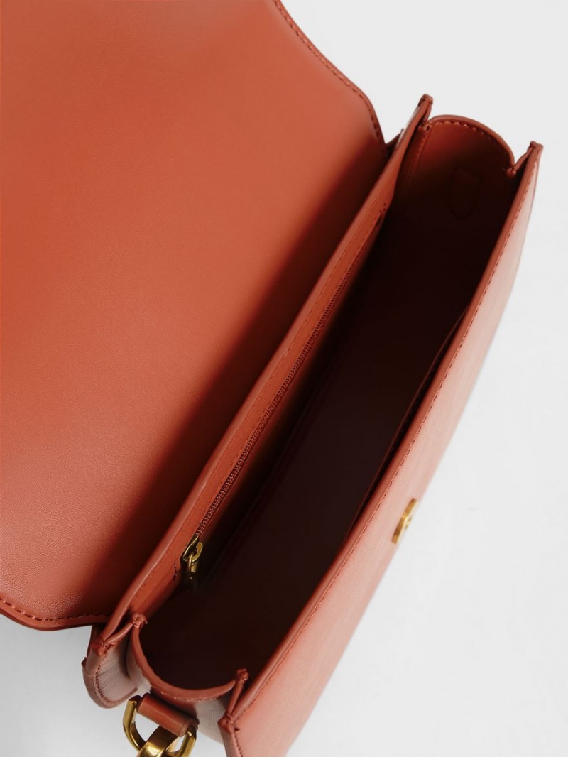 Τσάντες Σέλας Charles And Keith Gabine Two-Tone​ καφε | 69430-VDCG