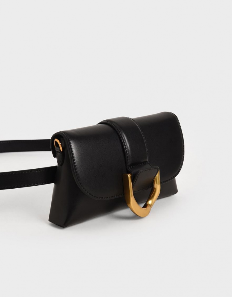 τσάντεσ χιαστί Charles And Keith Gabine μαυρα | 06213-GHSF