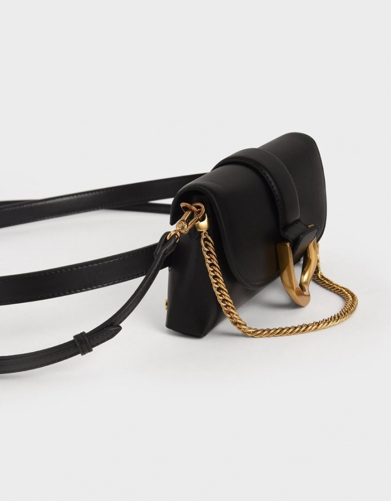τσάντεσ χιαστί Charles And Keith Gabine μαυρα | 06213-GHSF