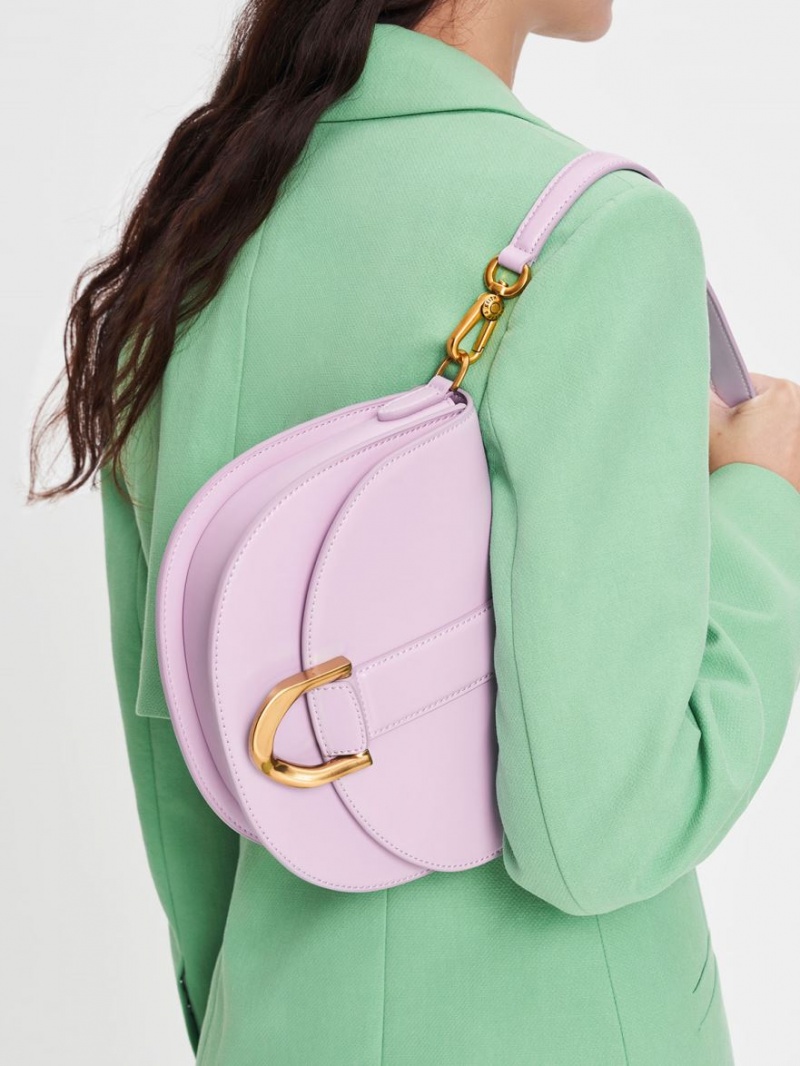 Τσάντες Σέλας Charles And Keith Gabine μωβ | 38954-BLOS