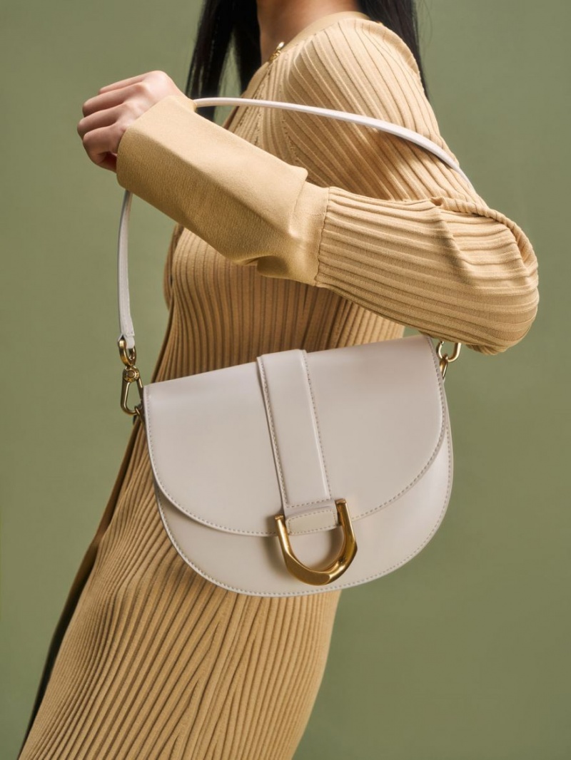 Τσάντες Σέλας Charles And Keith Gabine κρέμα | 91047-NKJL