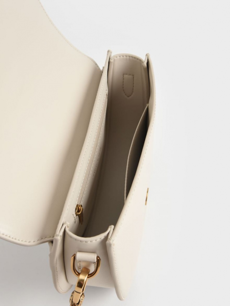 Τσάντες Σέλας Charles And Keith Gabine κρέμα | 91047-NKJL