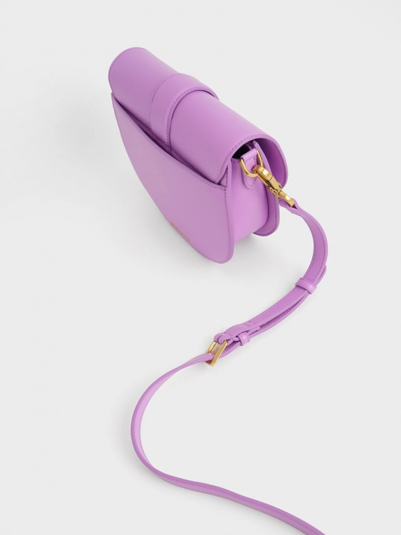 Τσάντες Σέλας Charles And Keith Gabine μωβ | 93458-VMQX