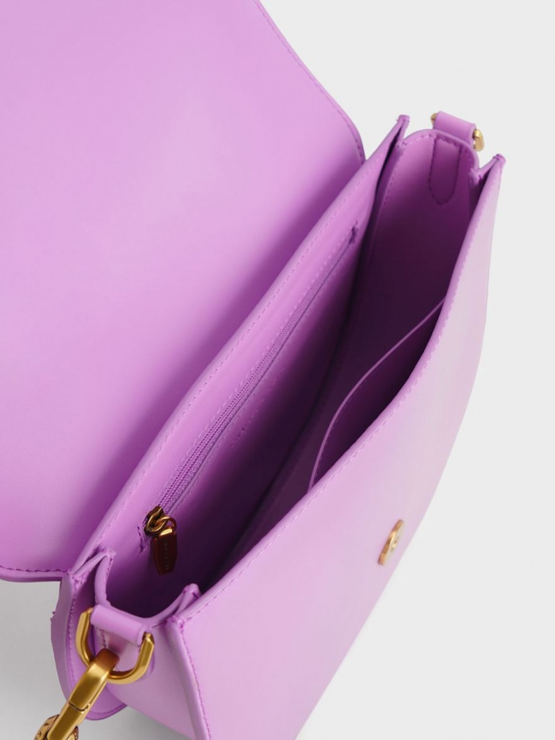 Τσάντες Σέλας Charles And Keith Gabine μωβ | 93458-VMQX