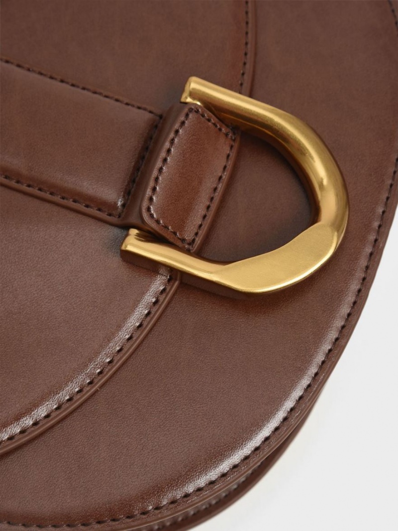 Τσάντες Σέλας Charles And Keith Gabine σκούρο καφε | 09546-UQEO