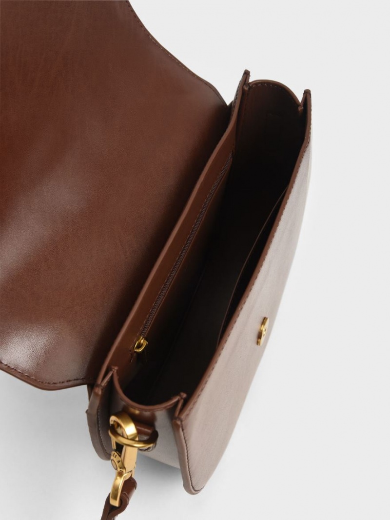 Τσάντες Σέλας Charles And Keith Gabine σκούρο καφε | 09546-UQEO