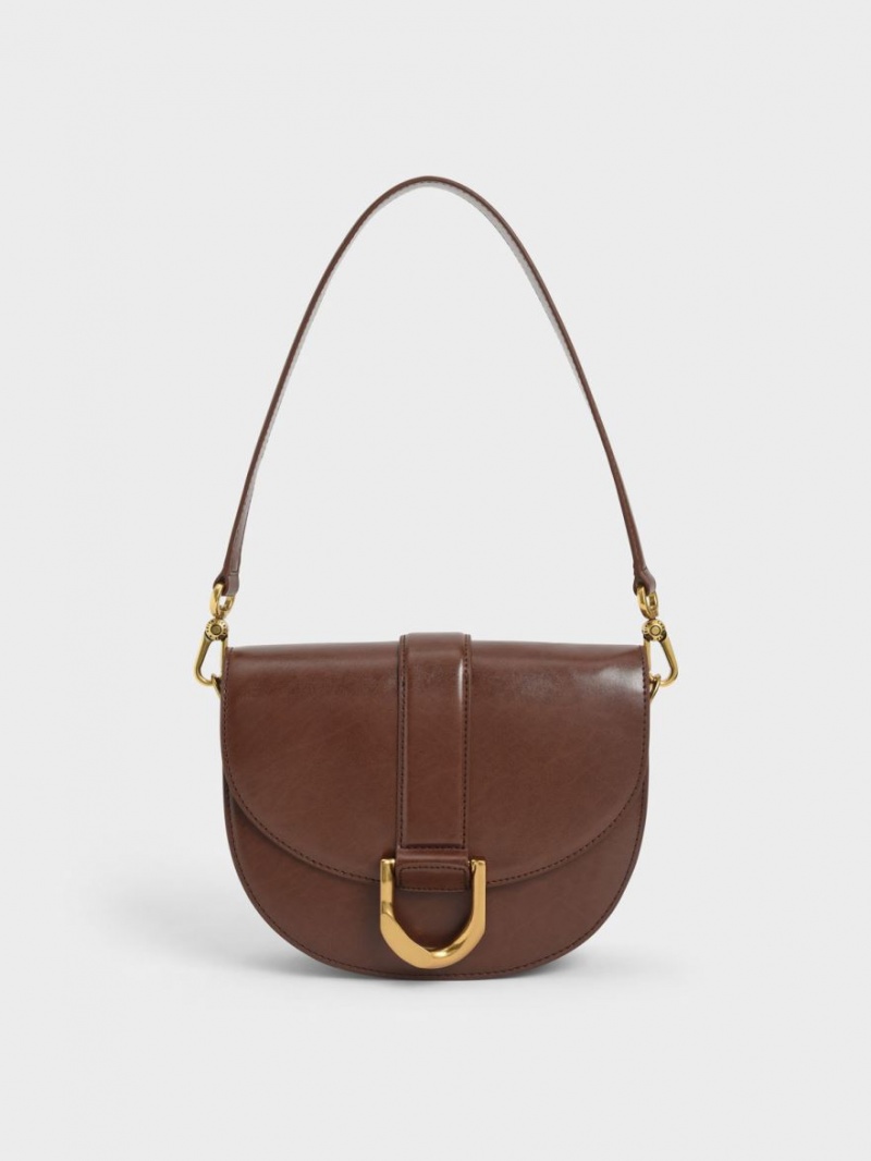 Τσάντες Σέλας Charles And Keith Gabine σκούρο καφε | 09546-UQEO
