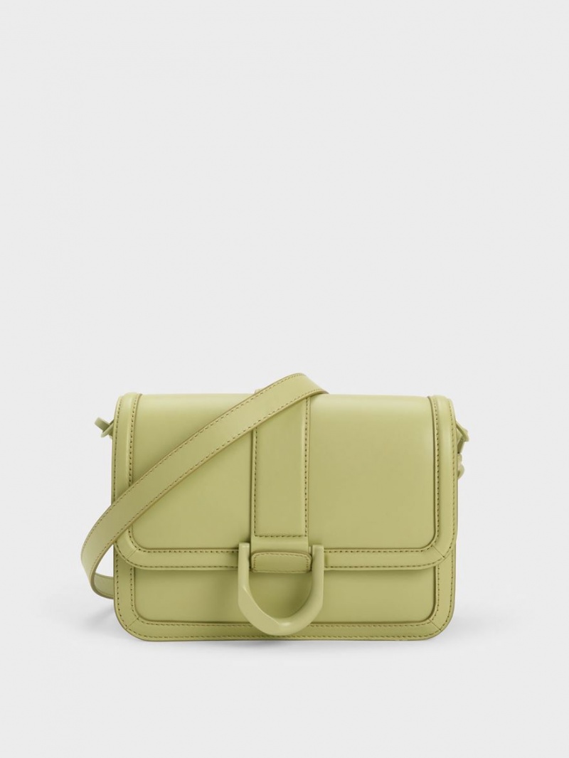 τσάντεσ χιαστί Charles And Keith Gabine δερματινα πρασινο | 09725-QRUI