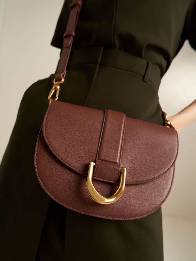 Τσάντες Σέλας Charles And Keith Gabine δερματινα​ καφε | 43615-VABF