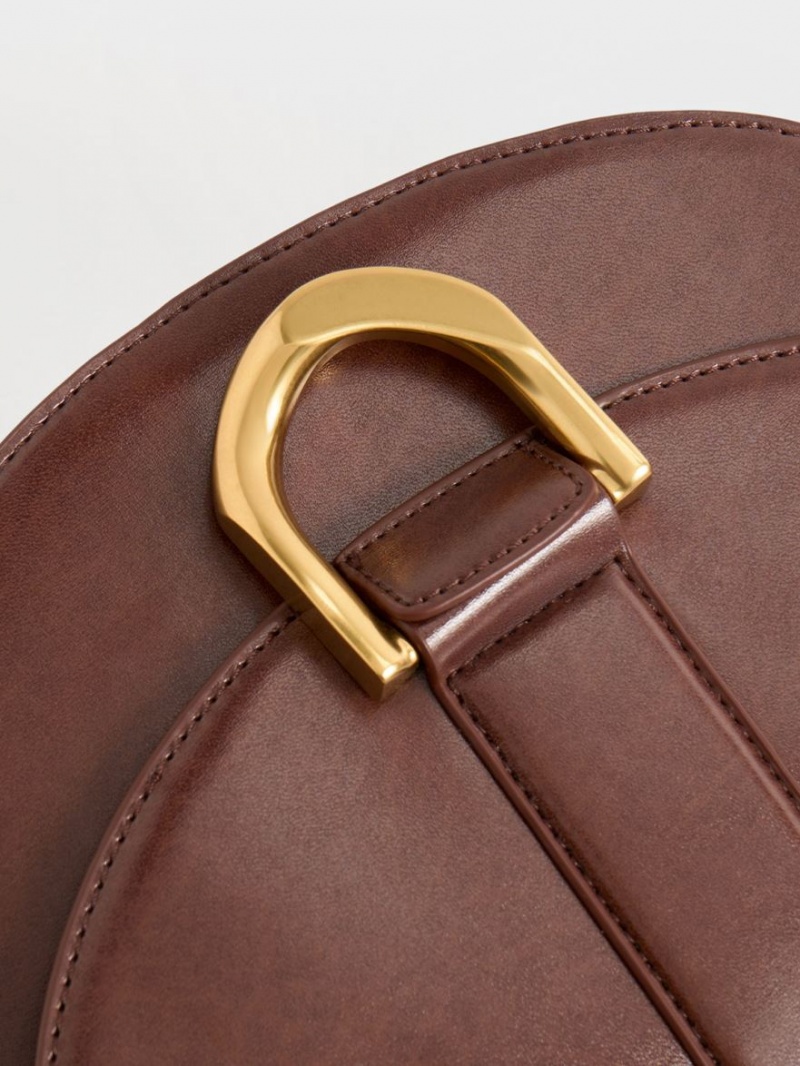 Τσάντες Σέλας Charles And Keith Gabine δερματινα​ καφε | 43615-VABF