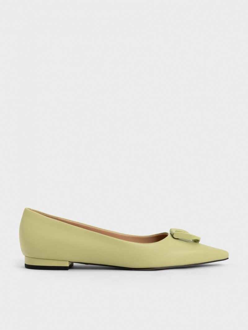 Παπουτσια Μπαλαρινεσ Charles And Keith Gabine δερματινα πρασινο | 60581-MCTJ
