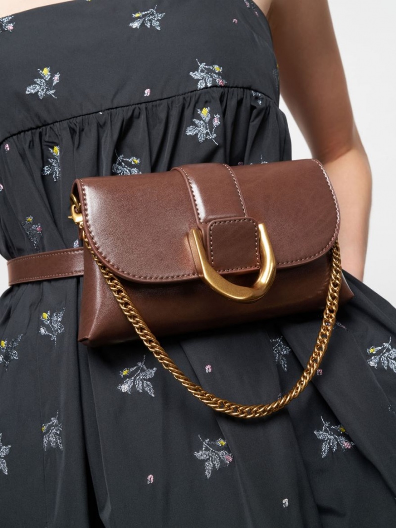 τσάντεσ χιαστί Charles And Keith Gabine σκούρο καφε | 67480-PHVQ