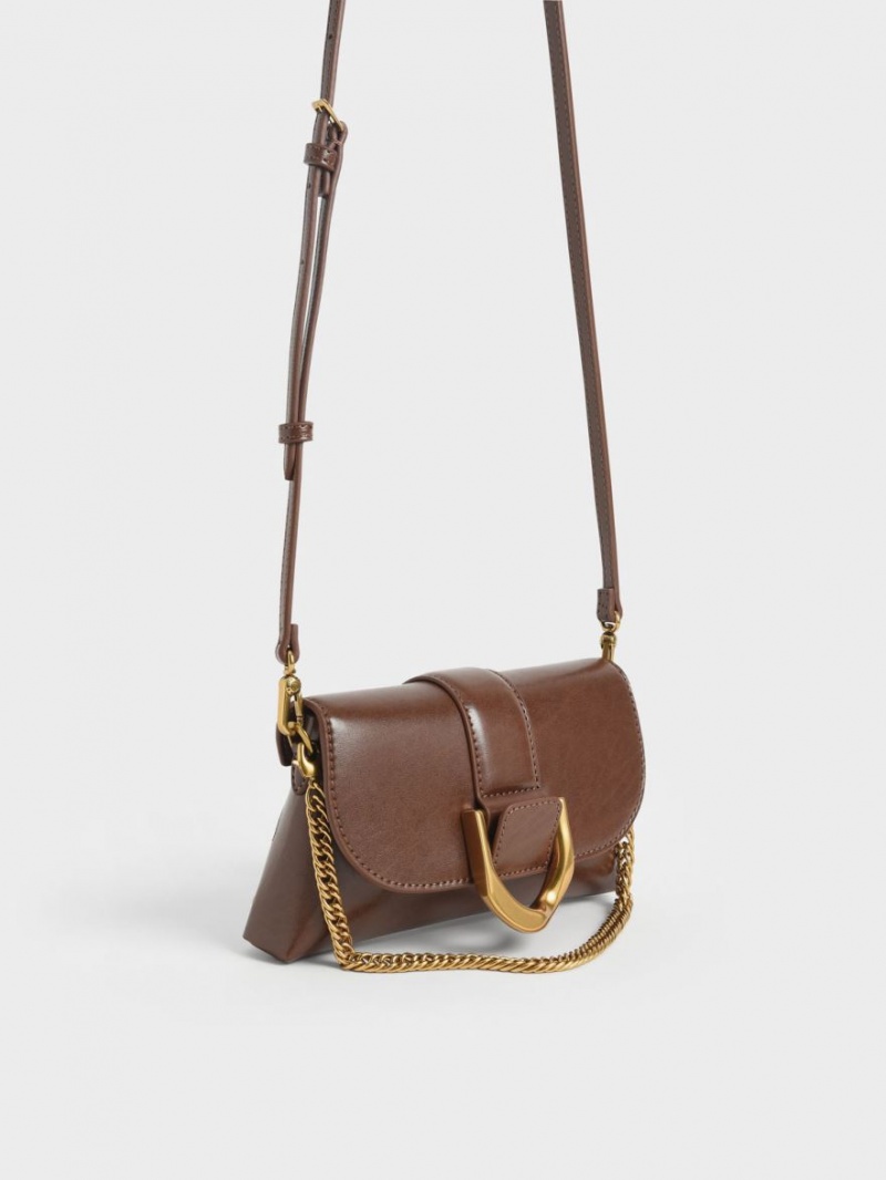 τσάντεσ χιαστί Charles And Keith Gabine σκούρο καφε | 67480-PHVQ