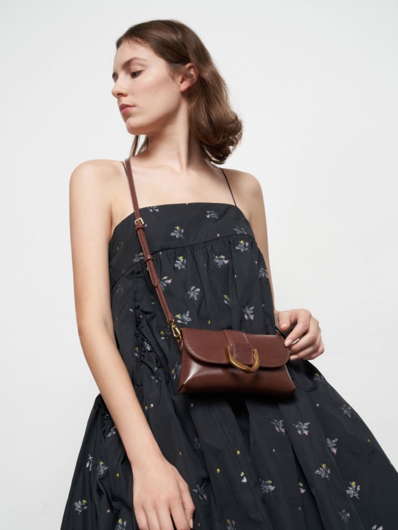 τσάντεσ χιαστί Charles And Keith Gabine σκούρο καφε | 67480-PHVQ