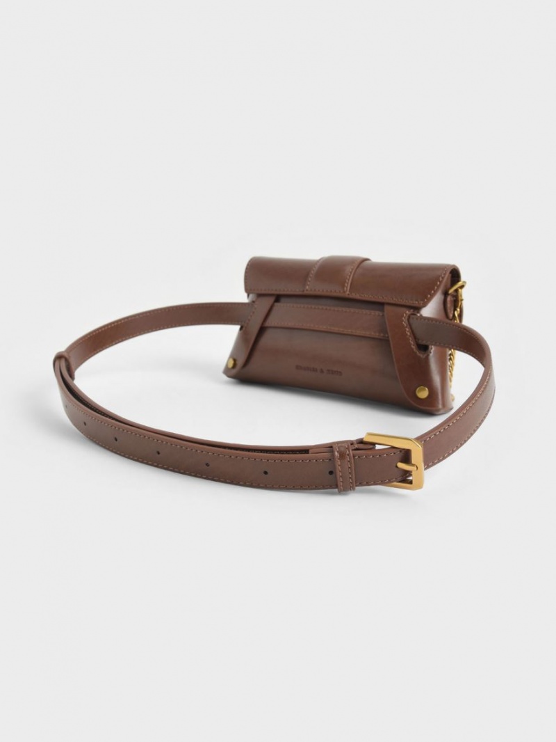τσάντεσ χιαστί Charles And Keith Gabine σκούρο καφε | 67480-PHVQ