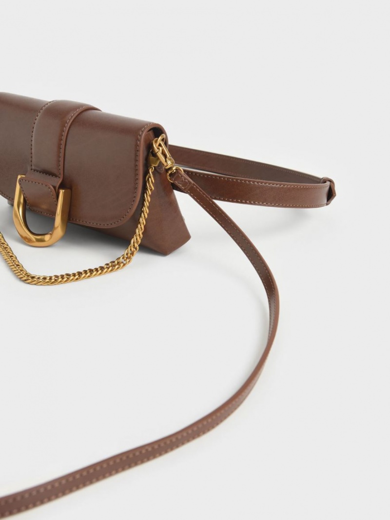 τσάντεσ χιαστί Charles And Keith Gabine σκούρο καφε | 67480-PHVQ
