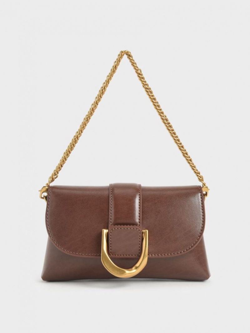 τσάντεσ χιαστί Charles And Keith Gabine σκούρο καφε | 67480-PHVQ