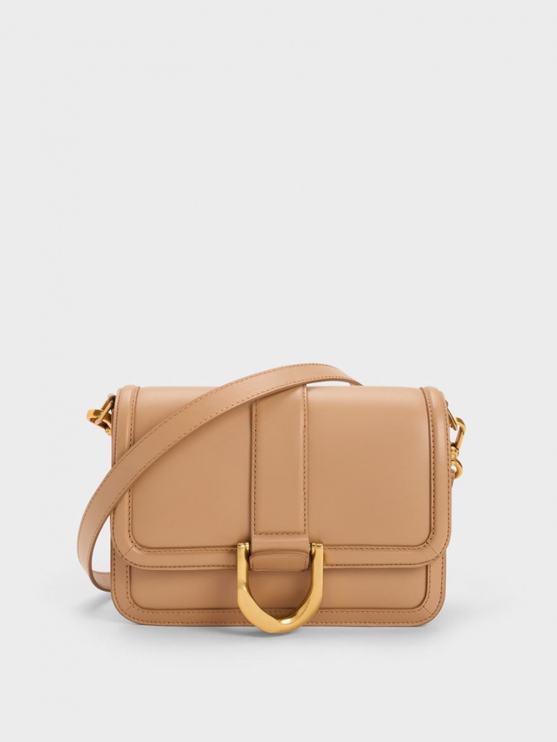 τσάντεσ χιαστί Charles And Keith Gabine δερματινα Μπεζ | 94102-YRZS
