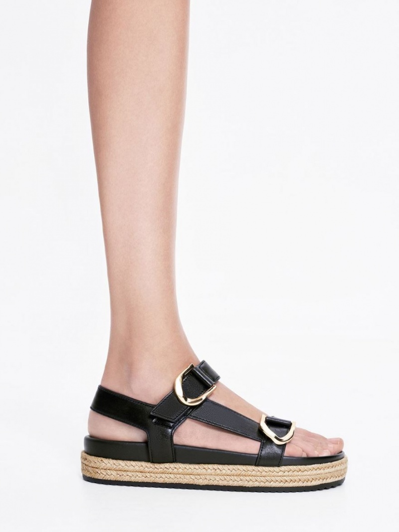 Πεδιλα Πλατφορμεσ Charles And Keith Gabine δερματινα εσπαντριγιεσ μαυρα | 70256-VZJB