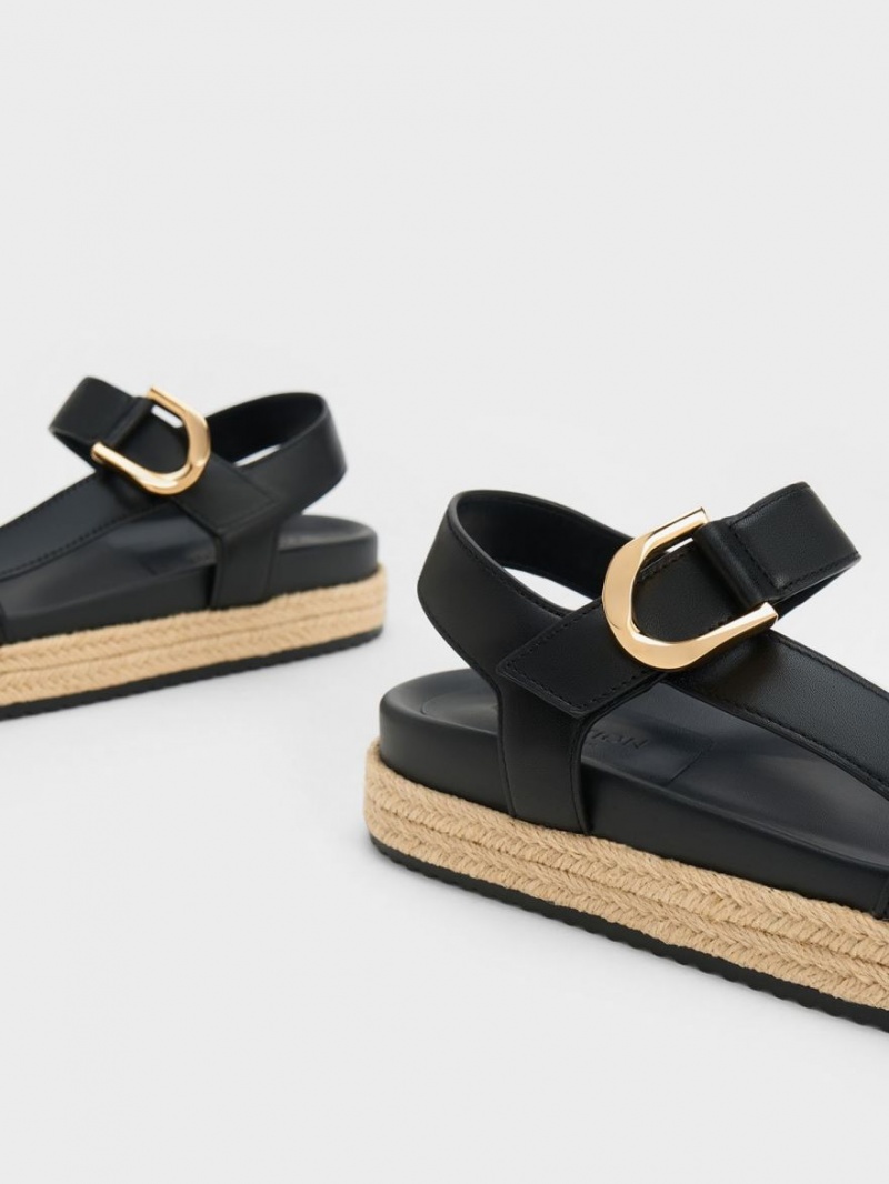 Πεδιλα Πλατφορμεσ Charles And Keith Gabine δερματινα εσπαντριγιεσ μαυρα | 70256-VZJB