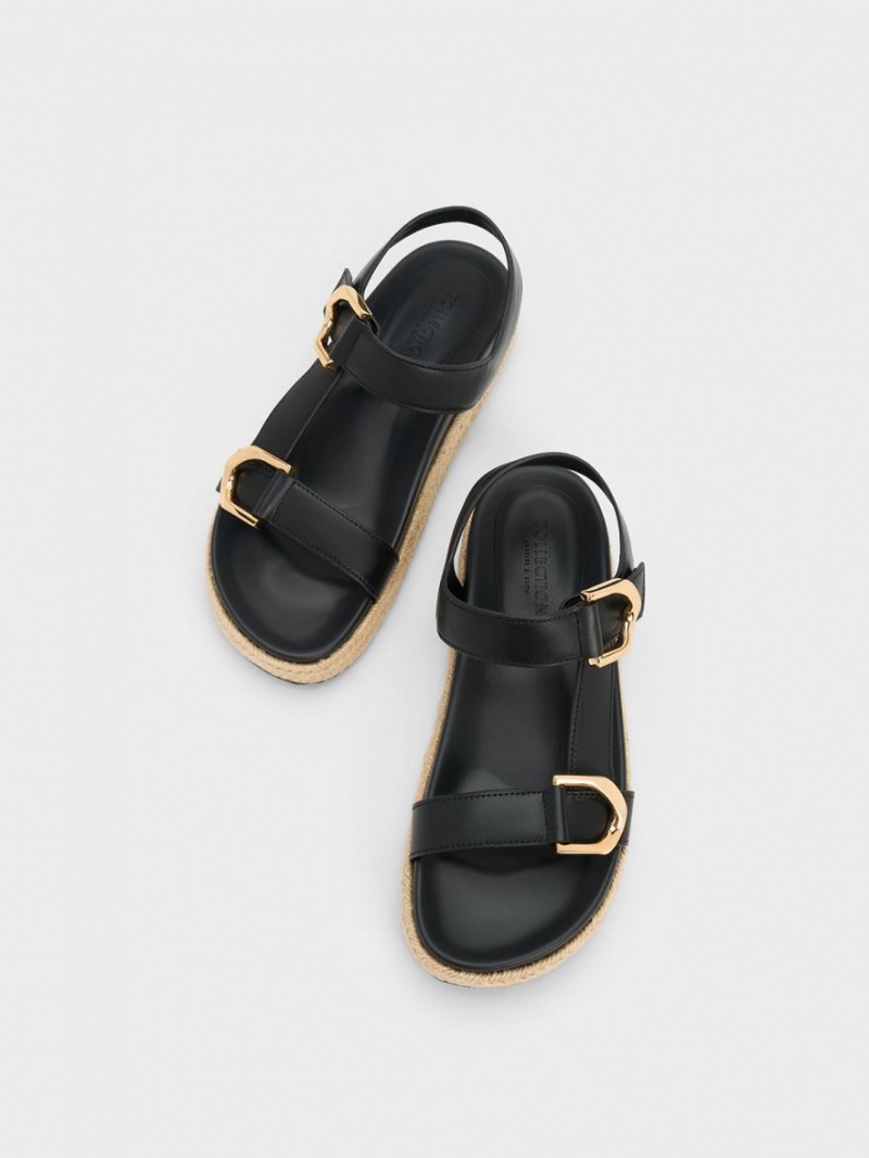 Πεδιλα Πλατφορμεσ Charles And Keith Gabine δερματινα εσπαντριγιεσ μαυρα | 70256-VZJB