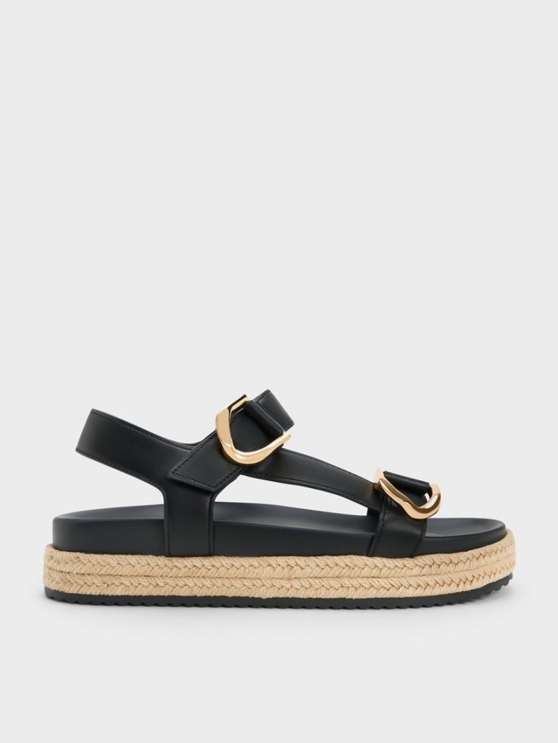 Πεδιλα Πλατφορμεσ Charles And Keith Gabine δερματινα εσπαντριγιεσ μαυρα | 70256-VZJB