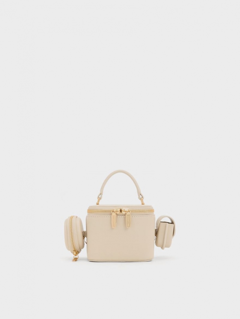τσαντα χειροσ Charles And Keith Gaia Boxy Top Μπεζ | 51870-RTJD
