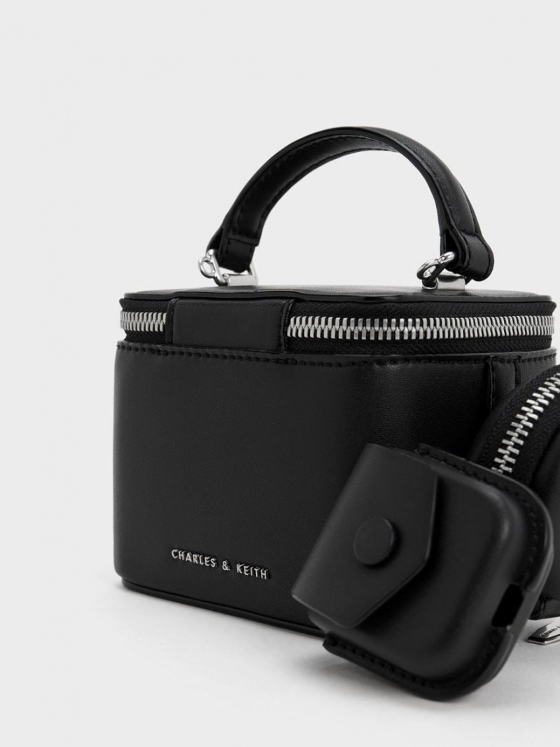 τσαντα χειροσ Charles And Keith Gaia Boxy Top μαυρα | 74968-DLOI