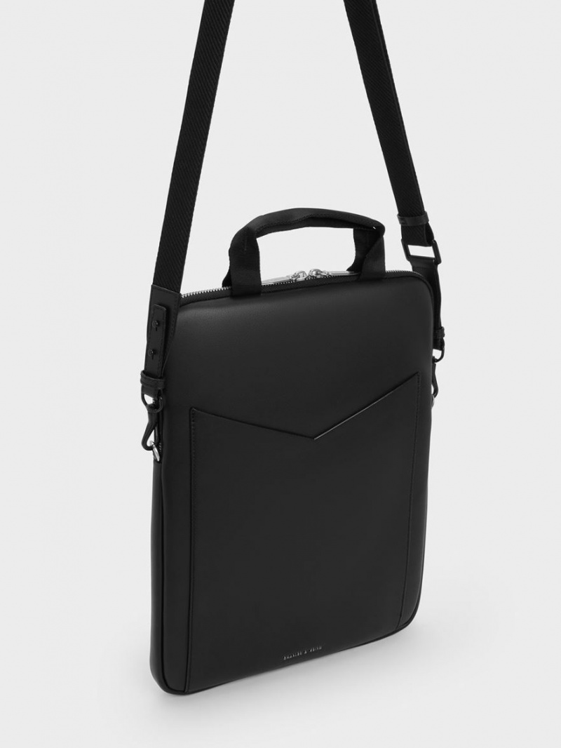 τσάντεσ ώμου Charles And Keith Gaia Laptop μαυρα | 42058-BNRQ