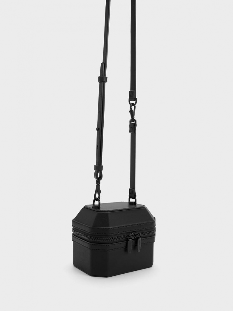 τσαντα χειροσ Charles And Keith Geometric Boxy Top μαυρα | 07951-GBVW