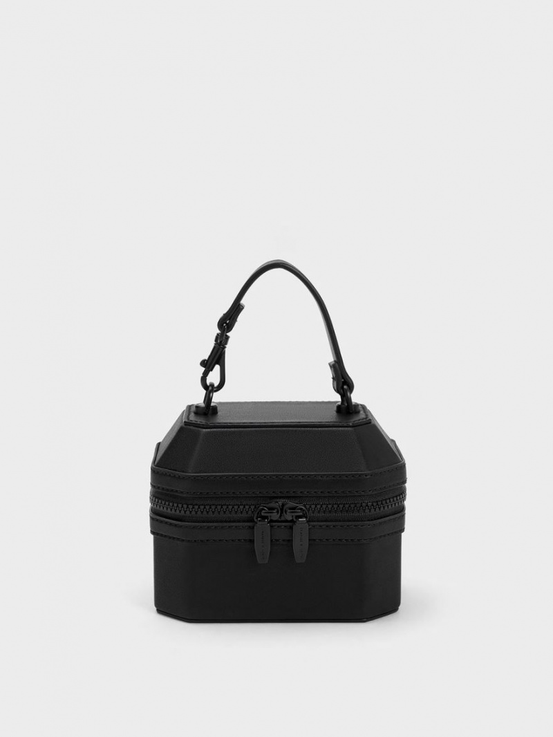 τσαντα χειροσ Charles And Keith Geometric Boxy Top μαυρα | 07951-GBVW