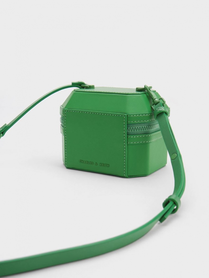 τσαντα χειροσ Charles And Keith Geometric Boxy Top πρασινο | 95164-HMWK