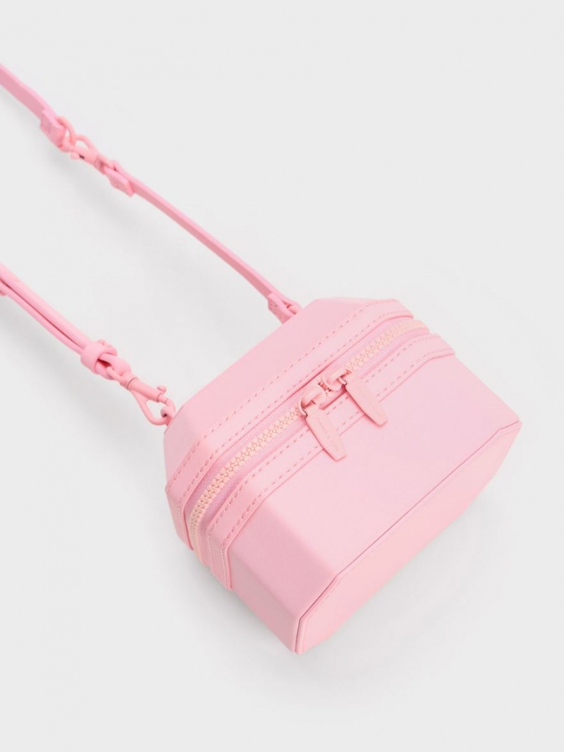 τσαντα χειροσ Charles And Keith Geometric Boxy Top ανοιχτο ροζ | 31268-YOQD