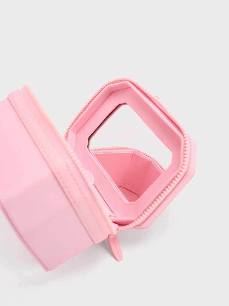 τσαντα χειροσ Charles And Keith Geometric Boxy Top ανοιχτο ροζ | 31268-YOQD