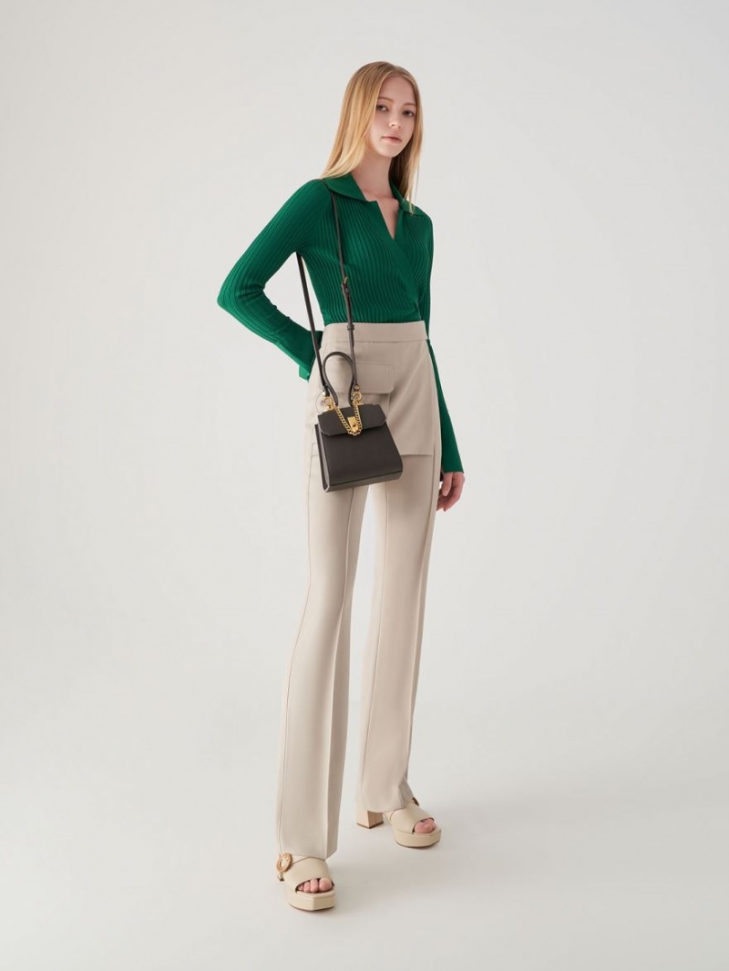 τσάντεσ ώμου Charles And Keith Geometric Top Handle Chain-Link μαυρα | 32867-DIZS