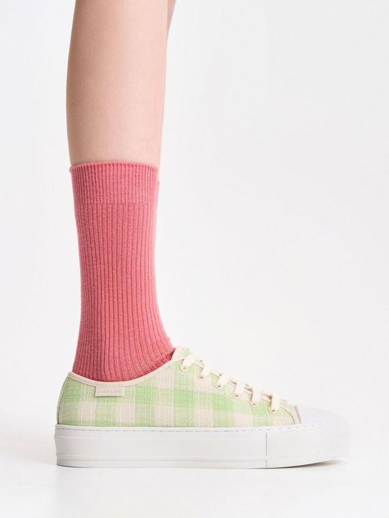 Αθλητικα Παπουτσια Charles And Keith Gingham πρασινο | 76125-NHTG