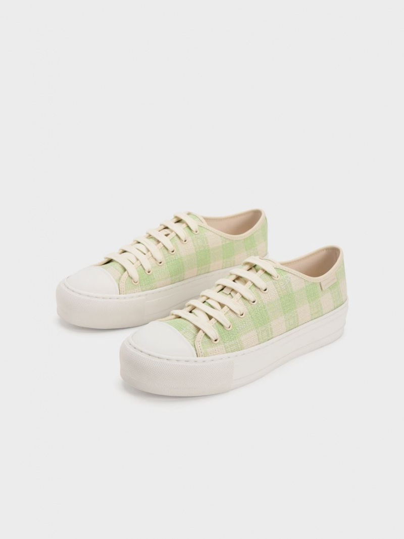 Αθλητικα Παπουτσια Charles And Keith Gingham πρασινο | 76125-NHTG
