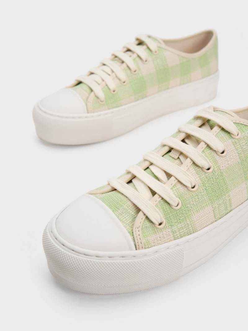 Αθλητικα Παπουτσια Charles And Keith Gingham πρασινο | 76125-NHTG
