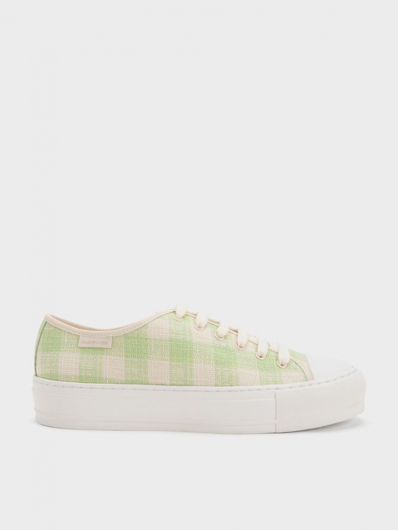 Αθλητικα Παπουτσια Charles And Keith Gingham πρασινο | 76125-NHTG