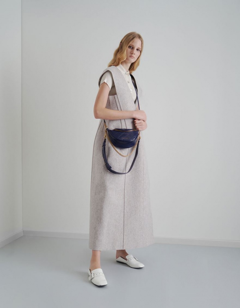 τσάντεσ χιαστί Charles And Keith Half Moon σκούρο μπλε | 42863-MJCS