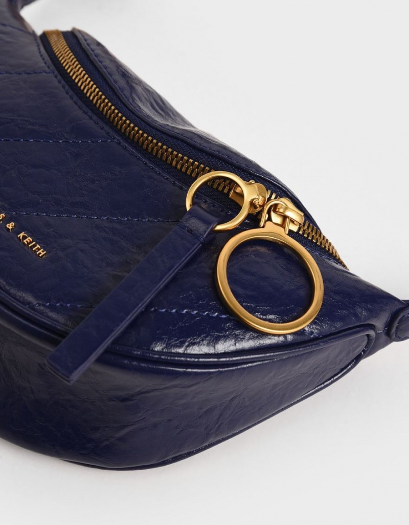 τσάντεσ χιαστί Charles And Keith Half Moon σκούρο μπλε | 42863-MJCS