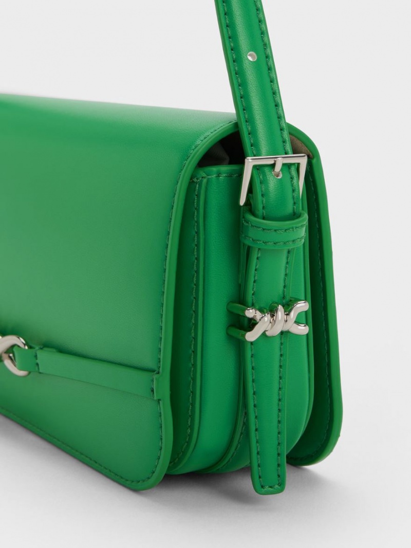 τσάντεσ ώμου Charles And Keith Henrietta πρασινο | 91560-SKNA