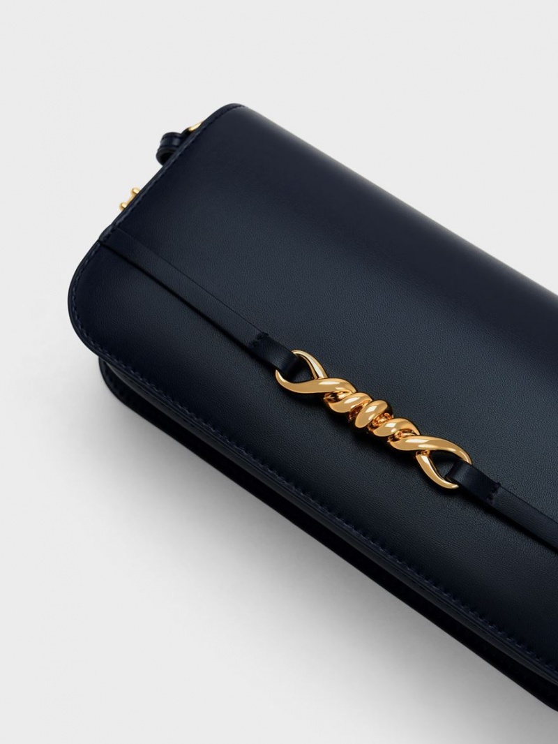 τσάντεσ ώμου Charles And Keith Henrietta σκουρο μπλε | 04791-VLEN